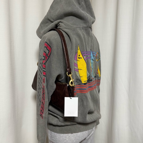 VINTAGE Tie dye hoodie zip up with side and back printing - Picture 4 of 7